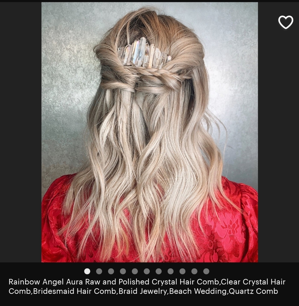 Fawn and Sparrow Crystal Quartz Boho Bridal Comb, Wedding Hair Piece